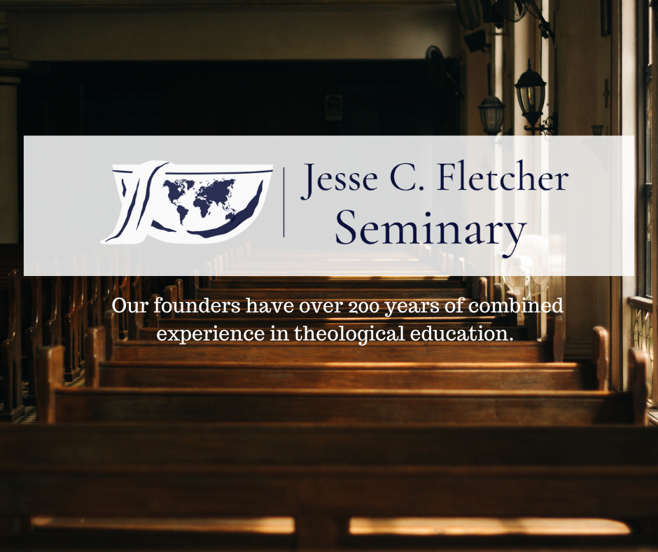 Fletcher Seminary logo with traditional Sanctuary in the background