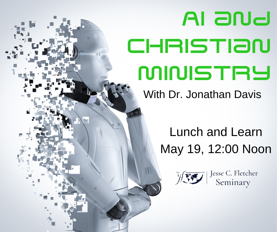 AI In Christian Ministry Graphic - Picture of android robot with clerical collar