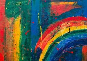 multicolored graffiti painting